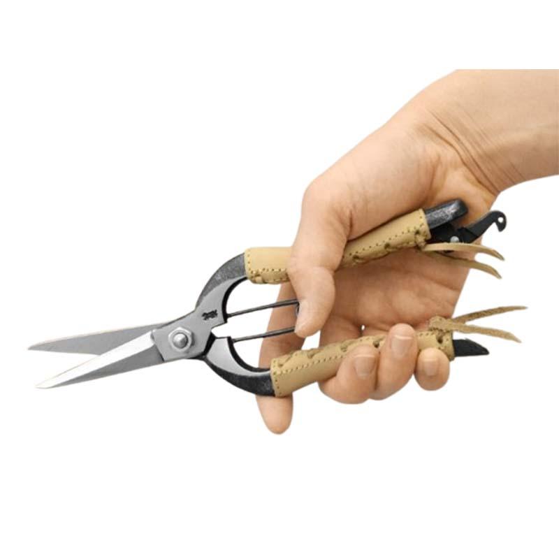 剪定ばさみ 双刃型両刃芽切鋏 8インチ 金止 本革巻 みきかじや村 TS062 はさみ 芽切鋏 園芸 剪定 三冨D |  | 03