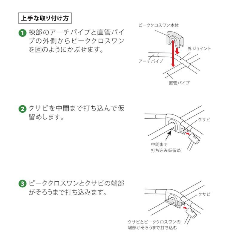 ハウス部材 棟用金具 ピーククロスワン 28×25 200個 ビニールハウス 部品 渡辺パイプ 個人宅配送不可 代引不可 |  | 03