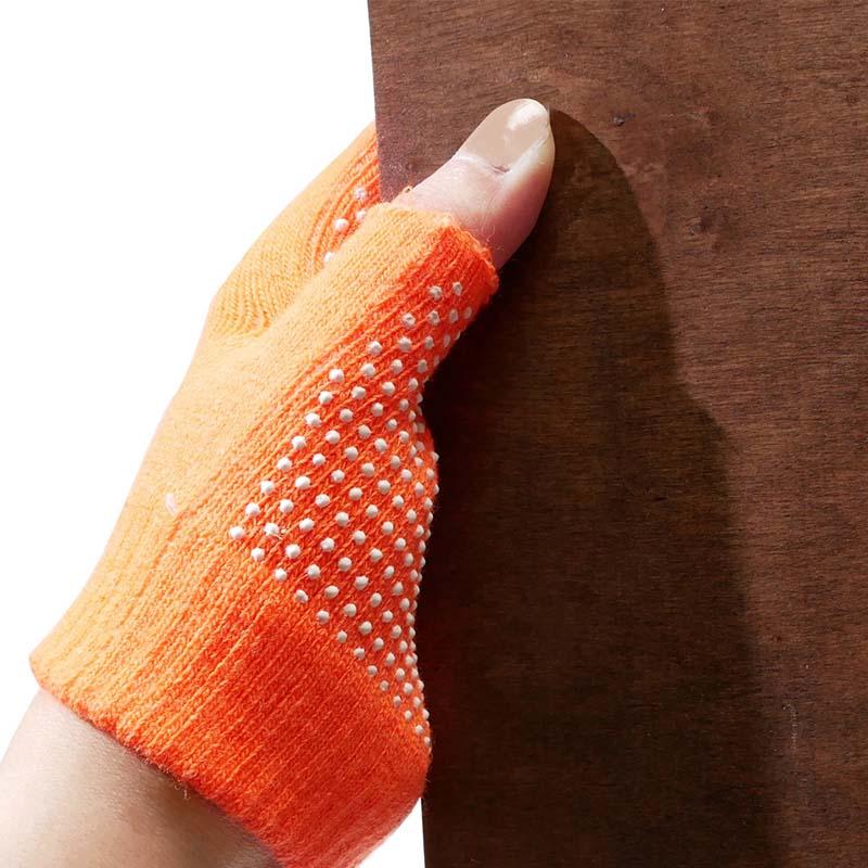 軍手 のびのび5本指切軍手 すべり止め付 FT-3135 フリーサイズ 手袋 指きり すべり止め 作業用 カヴァーワーク D |  | 04