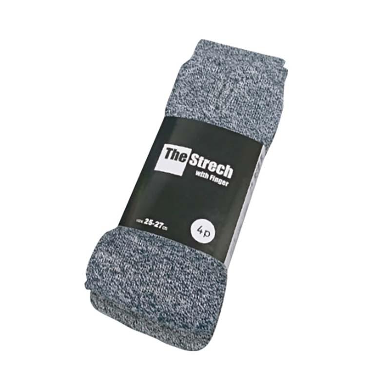 靴下 ストレッチソックス 指付 4足組 SS-339-4P モク 25-27cm メンズ ソックス ストレッチ素材 シンエイ カヴァーワーク D | 