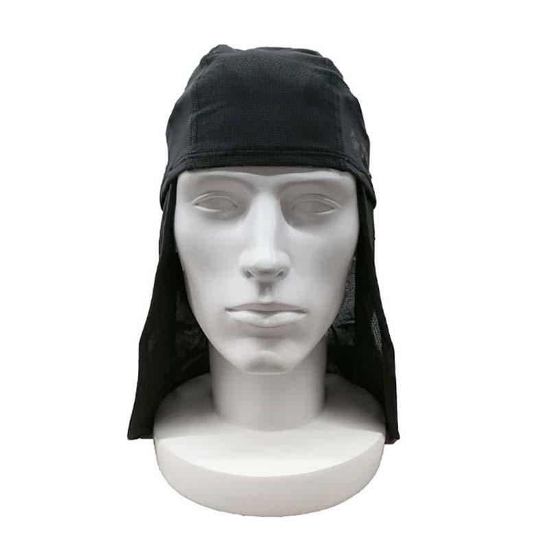 帽子 接触冷感キャップ たれ付き FT-5807 黒 ヘアキャップ 冷感グッズ 接触冷感 UVカット 抗菌防臭加工 夏 アウトドア スポーツ カヴァーワーク D | 