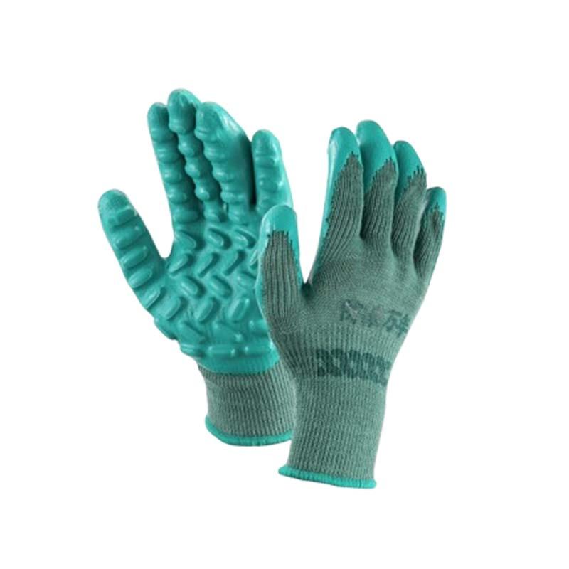 防振手袋 防振万年 #800 グリーン フリーサイズ 手袋 振動作業用 振動カット 背抜きタイプ 草刈り作業 丸五 高KD | 