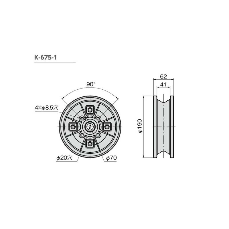 車輪 パイプレール用車輪 φ31.8用 K-675-1 タキゲン ハウス資材 パイプレール走行用 タイヤ 部品 農業 作物 栽培 サT 代引不可 |  | 01