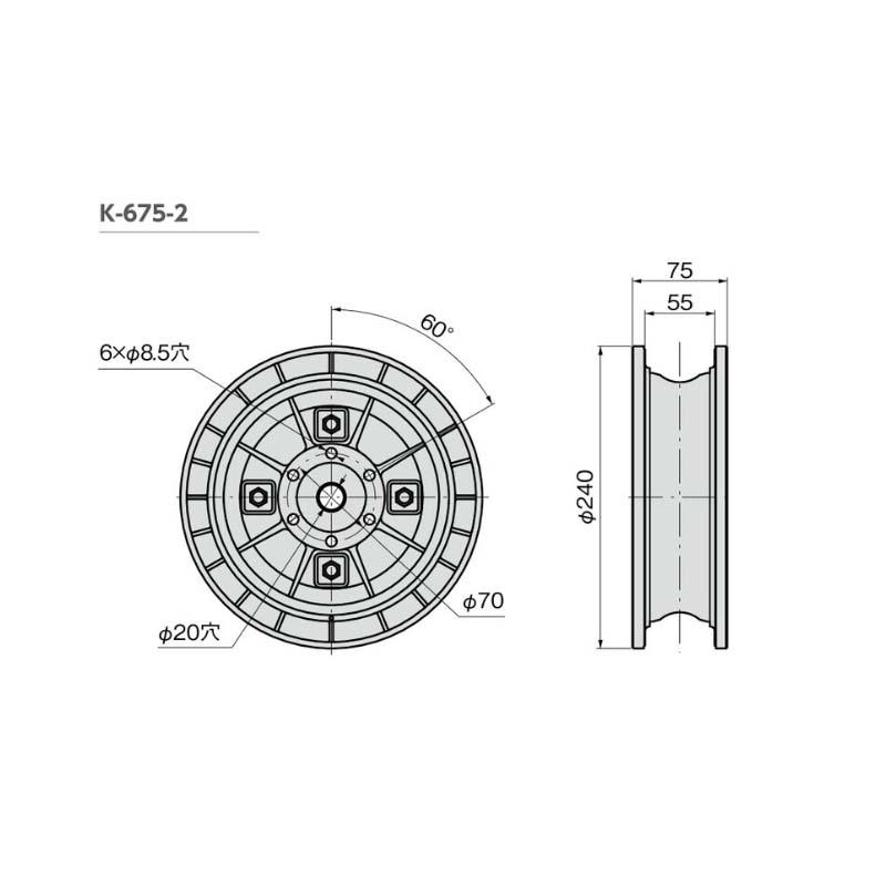 車輪 パイプレール用車輪 φ48.6用 K-675-2 タキゲン ハウス資材 パイプレール走行用 タイヤ 部品 農業 作物 栽培 サT 代引不可 |  | 01