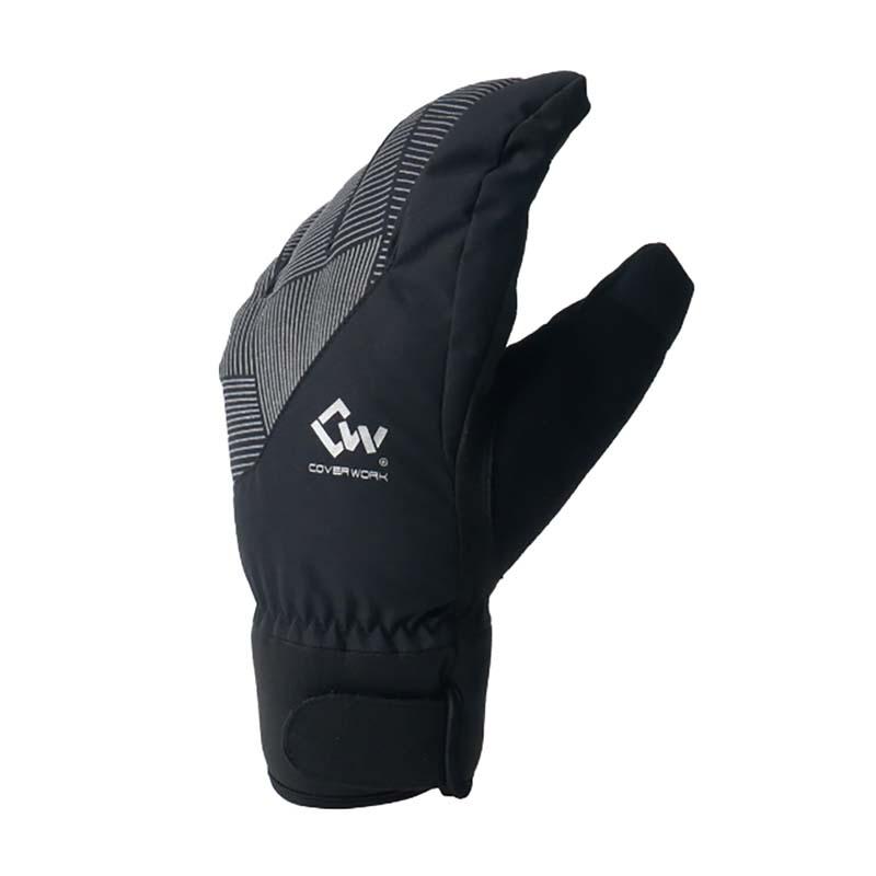 手袋 軽量防水防寒フリースグローブ FT-355411 黒 グローブ 防寒手袋 防水 保温 すべり止め 作業 アウトドア カヴァーワーク D | 