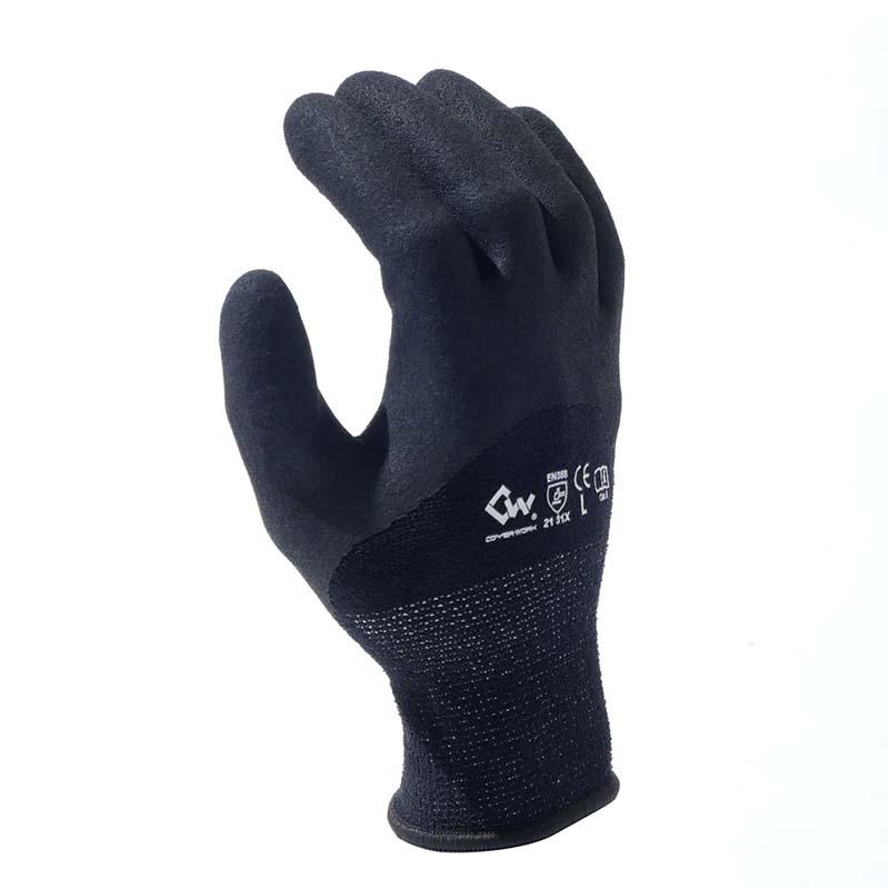 手袋 マイクロフリース軽防寒ナックル手袋 FT-321409 黒 防寒手袋 ナックル手袋 保温 作業用 カヴァーワーク D | 