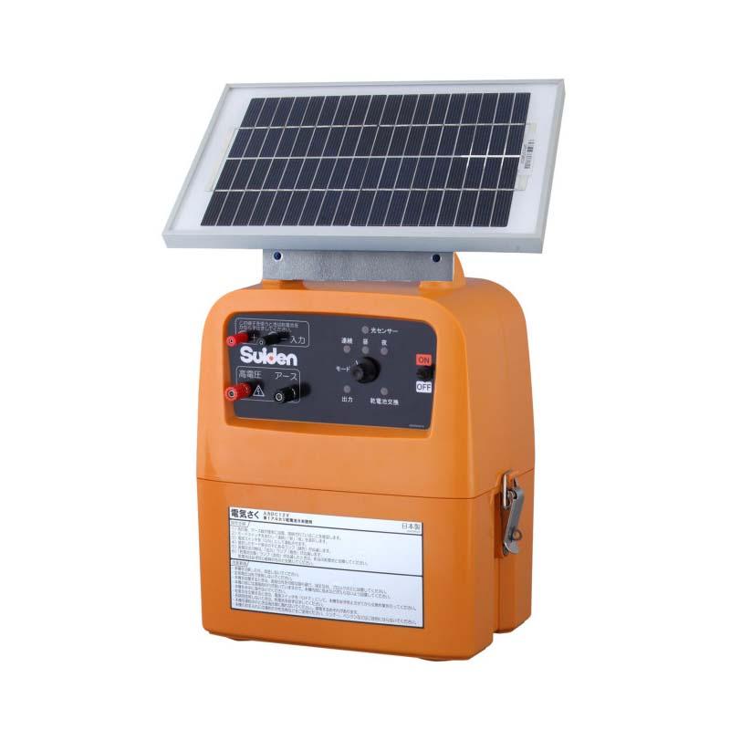 電気さく 戦猪走失 せんいそうしつ SEF-100-4W ソーラーパネル3点セット 電気柵 小型 日本製 防獣 害獣対策 イノシシ対策 スイデン 防J 北海道配送不可 代引不可 | 