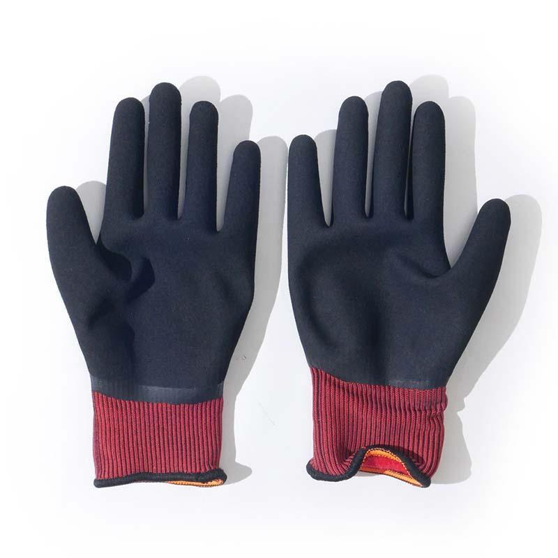 手袋 防寒アクリル起毛二重原手 天然ゴムカバーリングコート手袋 FT-331410 赤 防寒 防水 保温 冬 アウトドア 除雪 作業 カヴァーワーク D |  | 02