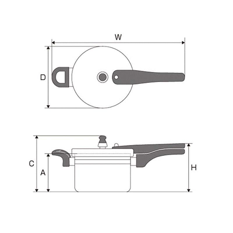 鍋 リブロン 圧力鍋 片手式 5.5L ガス火用 国産 北陸アルミニウム なべ キッチンウェア 調理器具 金TD |  | 03