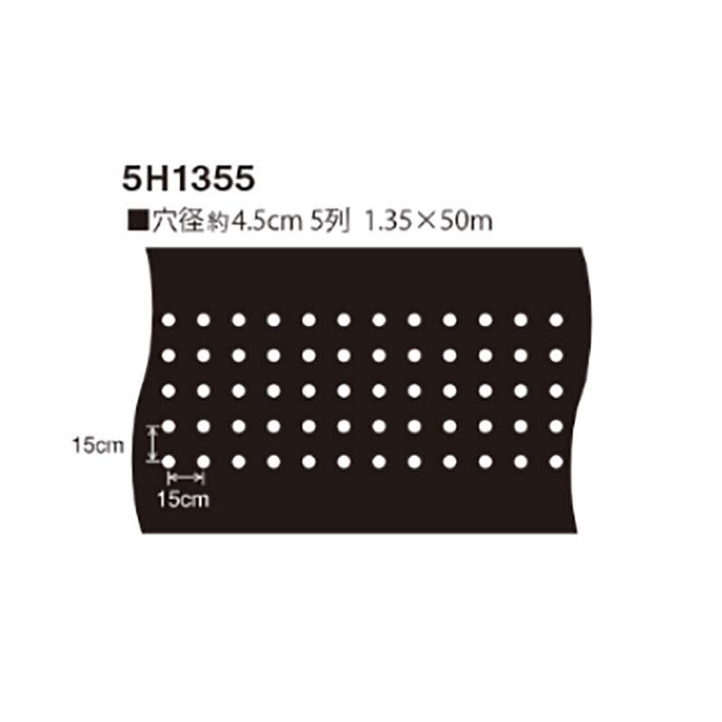 マルチシート 穴あき黒マルチ 5列 穴径45mm 0.02mm厚 1.35×50m 5H1355 12本 マツモト 農業 園芸 家庭菜園 カ園 個人宅配送不可 代引不可 |  | 01