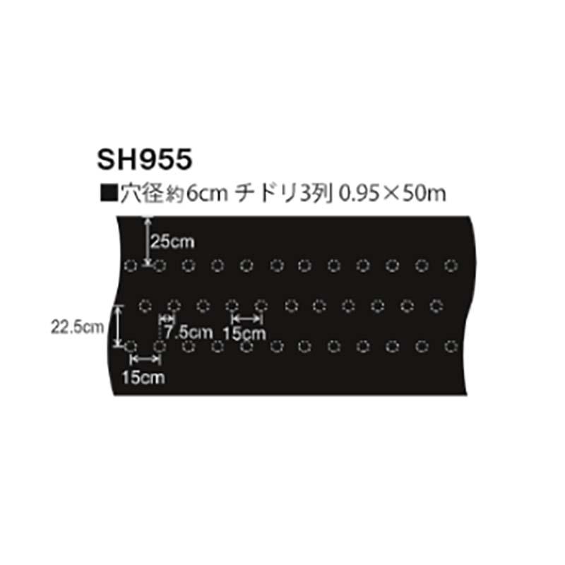マルチシート セレクトホールマルチ 3穴 穴径60mm 0.02mm厚 0.95×50m SH955 12本 黒 マツモト 農業 園芸 家庭菜園 カ園 個人宅配送不可 代引不可 |  | 01