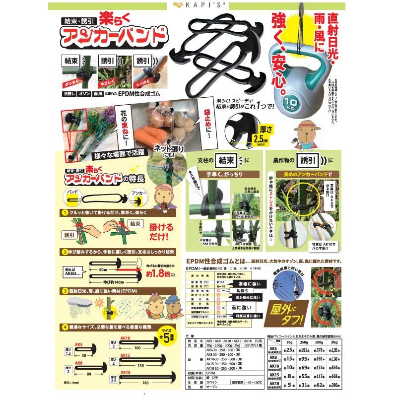 アンカーバンド 楽らくアンカーバンド 100mm 3kg AK10-3K 結束 誘引 バンド EPDM性合成ゴム YKCJapan シB 代引不可 |  | 01