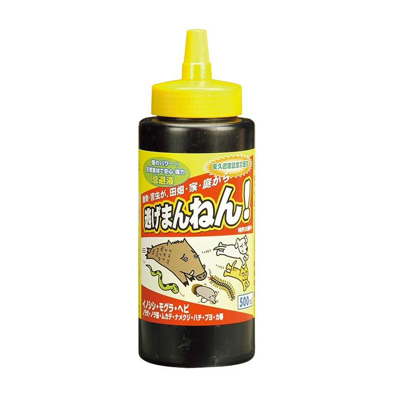 害獣忌避液 逃げまんねん！ 液体タイプ 500ml 24本 マツモト 動物除け 虫除け 忌避剤 猪 モグラ ヘビ 猫 ムカデ ハチ 害獣対策 カ園 個人宅配送不可 代引不可 | 