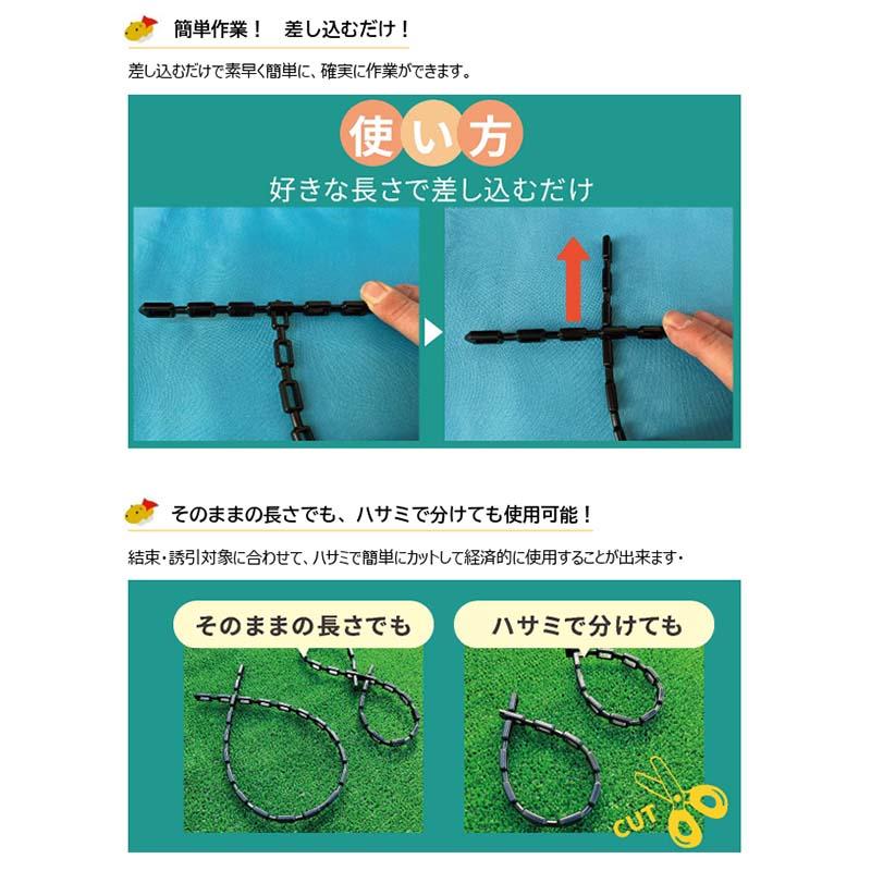 結束誘引用チェーン 楽らくタイトチェーン 40cm 100本入 4セット TC40-100 結束 誘引 チェーン 農業 園芸 果樹 YKCJapan シB 代引不可 |  | 01