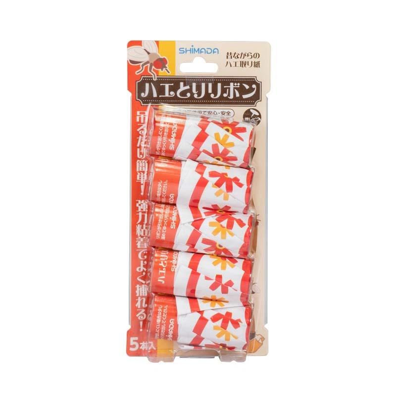 ハエ取り紙 ハエとりリボン 5本入 120セット シマダ SHIMADA 害虫対策 害虫駆除 ハエ 粘着シート 交換用 カ園 代引不可 | 