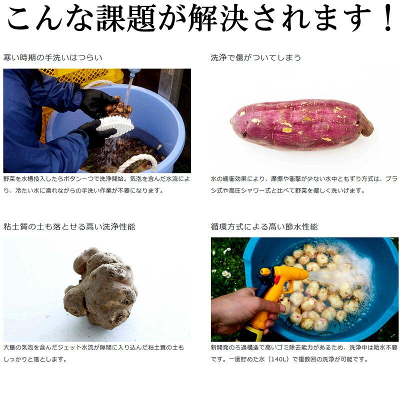 野菜洗浄機 二流体根菜洗浄機 設置サービス付き AZx エイザックス 水槽 フィルター 電気ポンプ 台車 付 ショウガ キクイモ ヤーコン サトイモ 洗い 代引不可 |  | 05