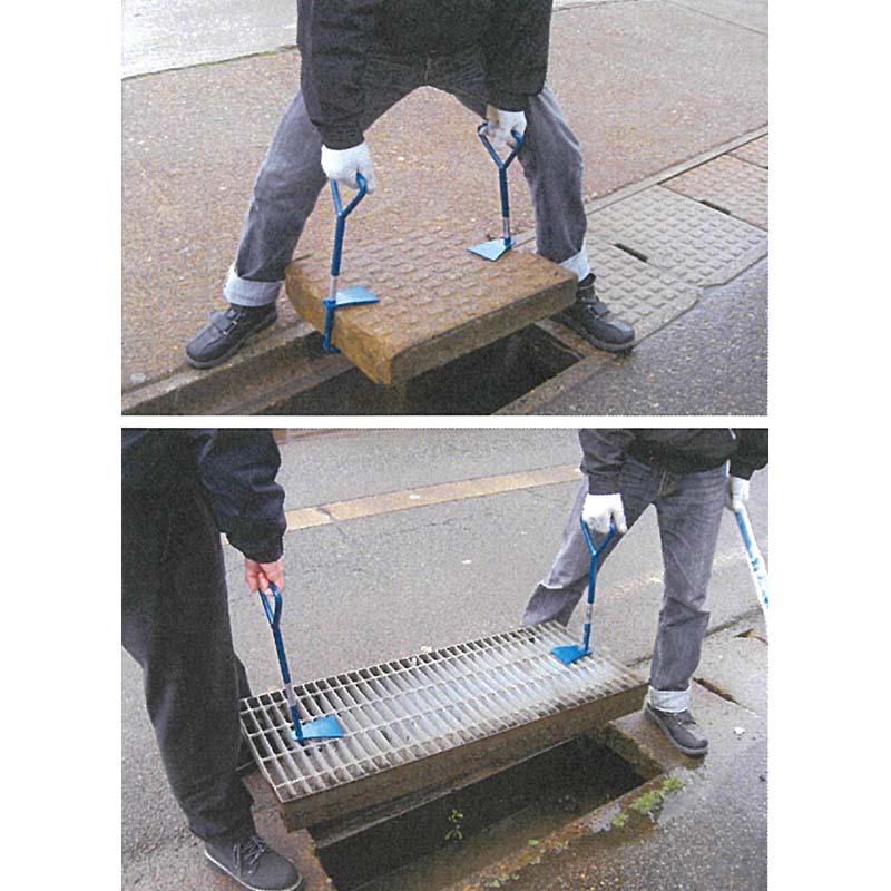 2箱 かるがるくん 2本組 側溝 溝板 グレーチング 蓋 の 持上げ器 どぶ ドブ掃除 国産 馬場製作所 DZ |  | 01