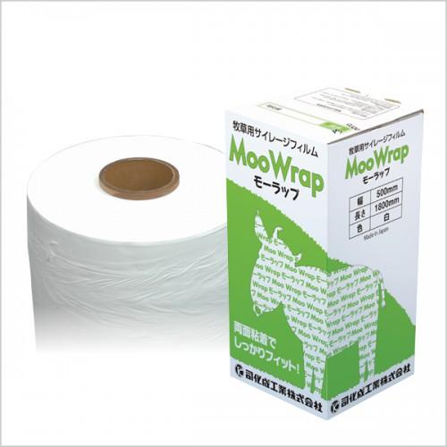 5巻 サイレージフィルム Mooラップ 牧草用ラップ 25μ×500mm×1800m (白