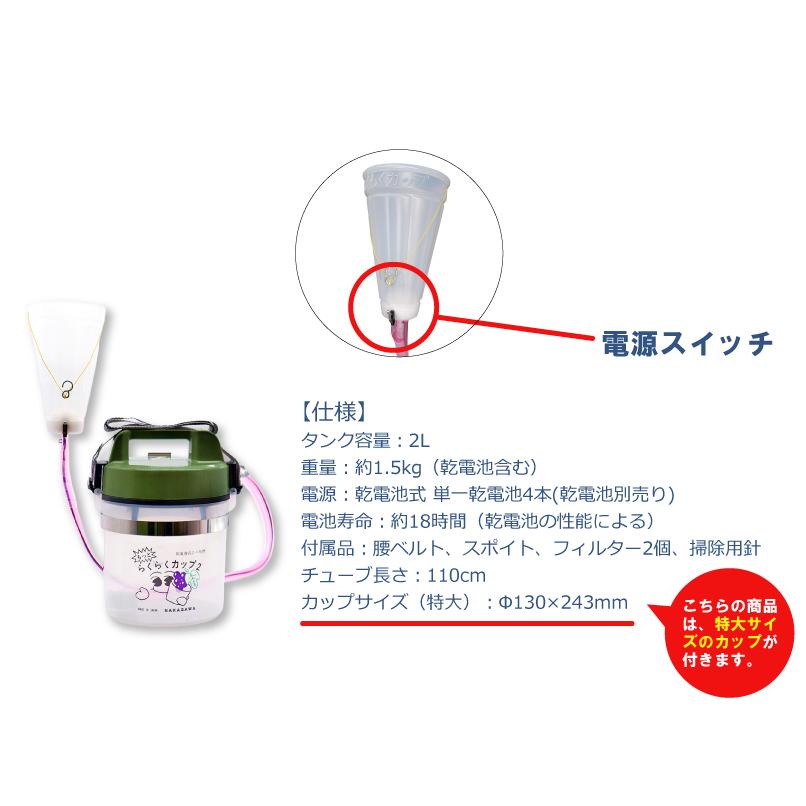 2個 ジベレリン 処理器 らくらくカップ2 特大 本体 ぶどう 巨峰