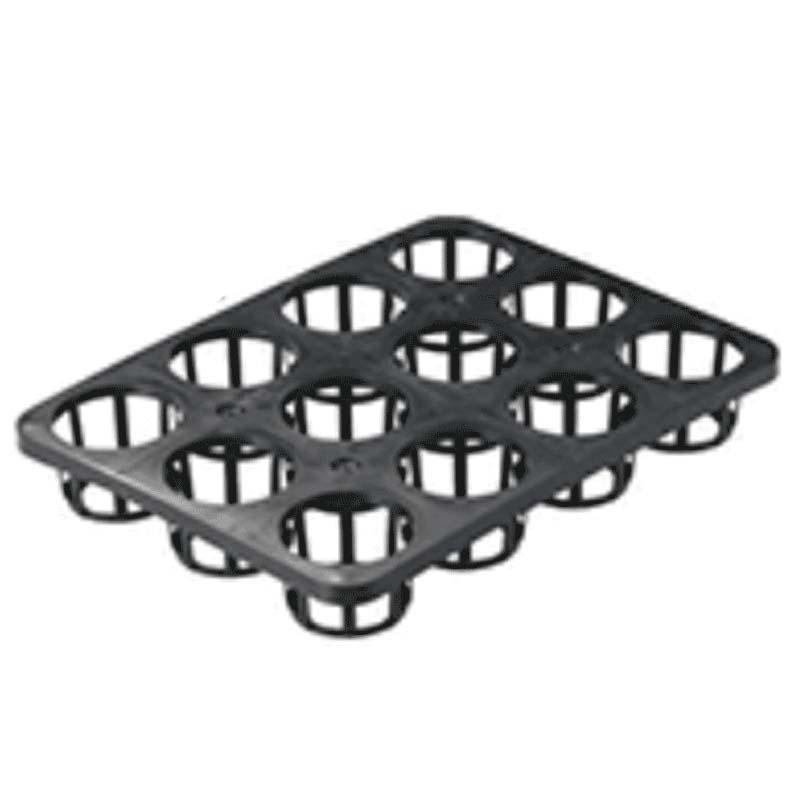 ＊  peak　フラットバーナー専用 リッドトレー ブラック 1枚 40枚 穴トレー 3寸 12穴T 9cm 12穴 黒 外寸320×427×60mm ポリポットに