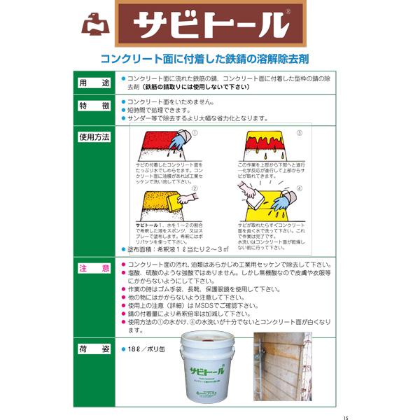 サビトール　18L　缶　コンクリート　鉄錆熔解　北海道不可　除去剤　共B　個人宅配送不可　面の　ノックス　代引不可