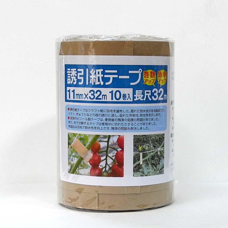 簡単！手で切れる紙製誘引テープ 240巻 240巻 誘引紙テープ 幅11mm×長さ32m 生分解性クラフト紙 一色本店 個人