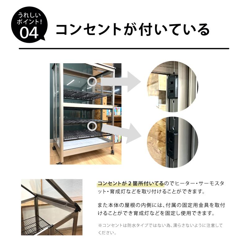 キャスター付／ 折りたたみ式 ガラス温室 家庭用 SQU-600 受注生産品