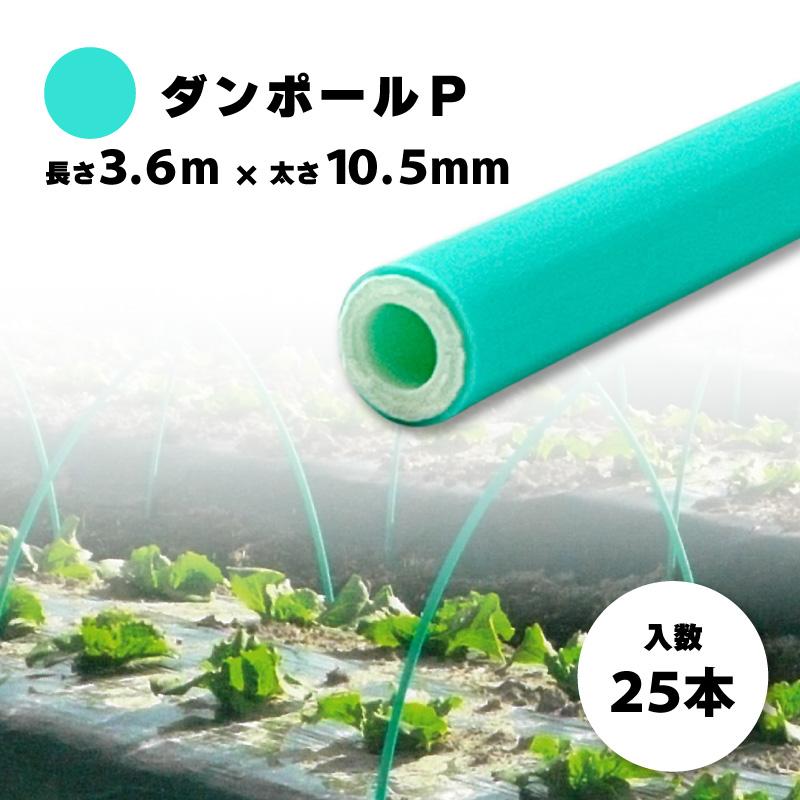 25本 ダンポールP マル105 緑 長さ 3.6m × 太さ 10.5mm 農業資材 農業