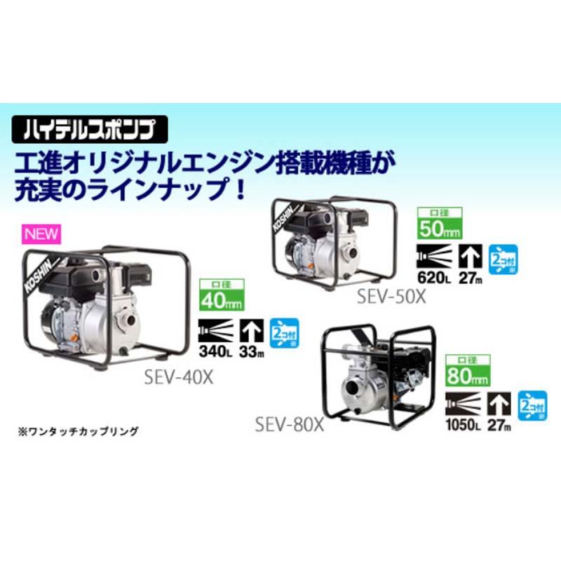 ハイデルスポンプ SEV-80X 4サイクルエンジン (工進K180) 全揚程27m