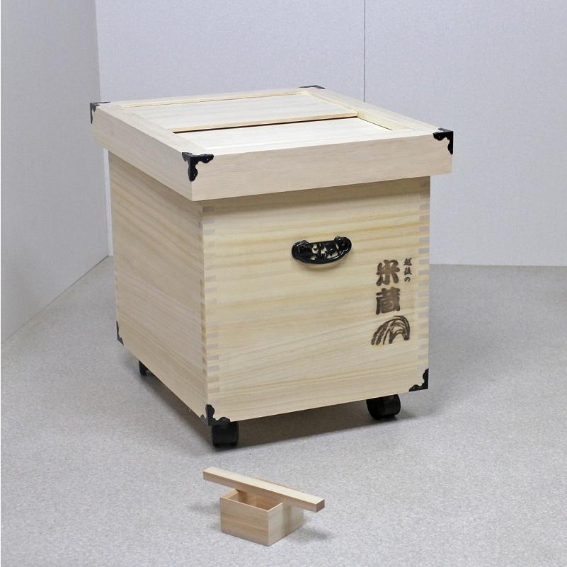 米びつ 桐 30kg 越後の米蔵 GL-30 39×47cm (取外し式フタ キャスター付き) 米 米櫃 日本製 桐 ナガノ産業 代引不可の画像