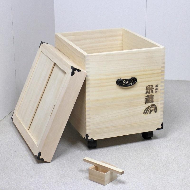 米びつ 桐 30kg 越後の米蔵 GL-30 39×47cm (取外し式フタ キャスター付き) 米 米櫃 日本製 桐 ナガノ産業 代引不可の画像