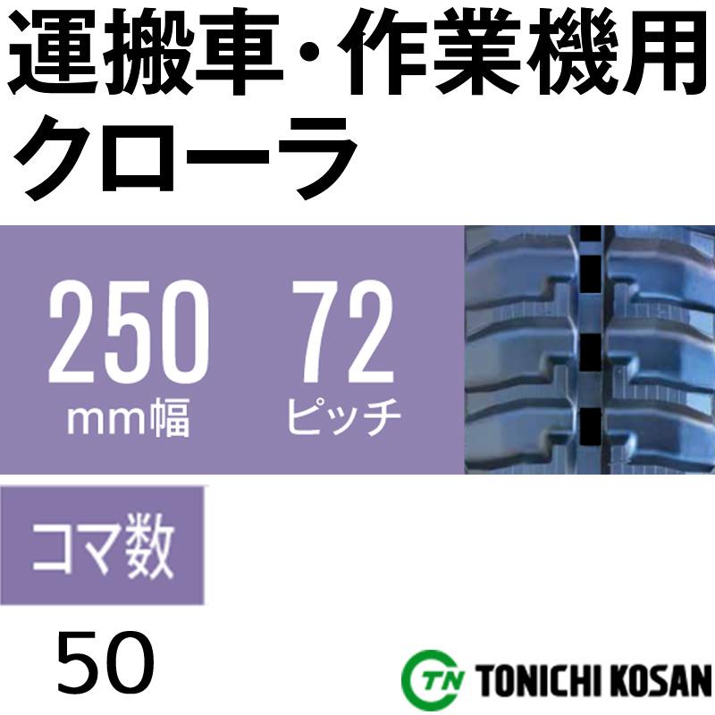 運搬車　作業機用　ゴムクローラ　ピッチ72　コマ数50　2個　個人宅配送不可　×　保証付き　幅250mm　×　東日興産　UN257250　オK　高耐久　代引不可