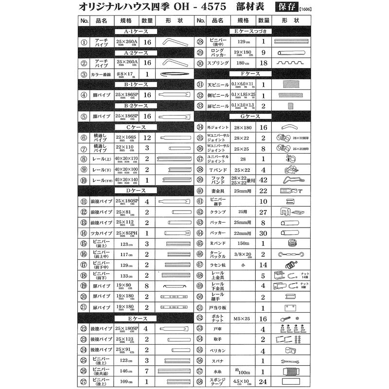 ビニール オリジナルハウス 四季 OH-3650 農業 園芸 菜園 畑 防風 防虫 NAN-A 南栄工業 個人宅配送不可 代引不可の画像