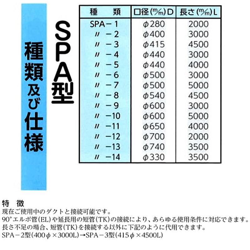 米麦 乾燥機用 排風ダクト SPA-8 ストレート 直径540×4500mm 田中