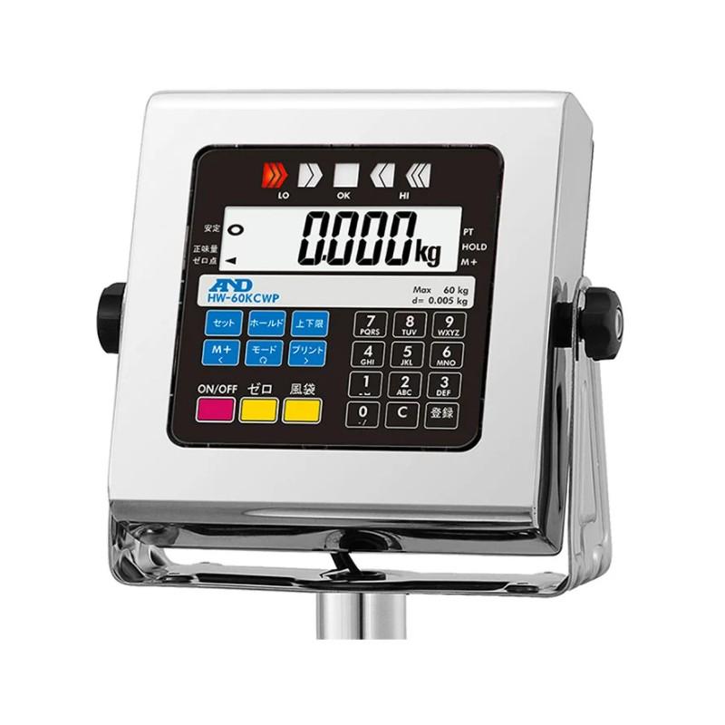 A&D 防塵 防水デジタル台はかり HW-100KCWP ひょう量 100kg 計測 計測器 計量 測量 測定 電子 デジタル エーアンドディー 宇N 代引不可の画像