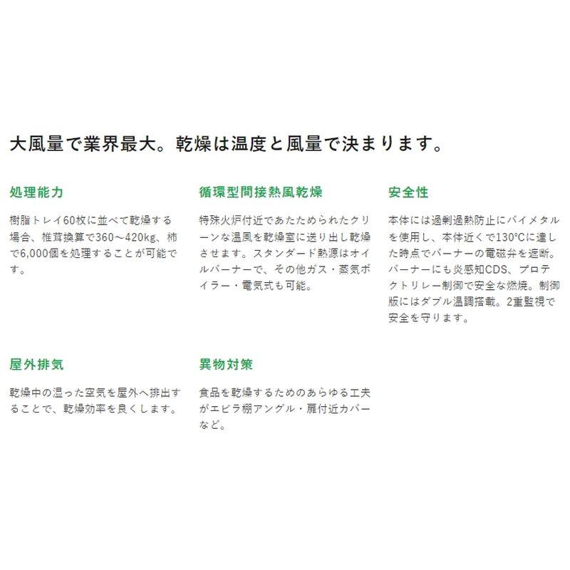 灯油乾燥機　TB-60-F　大紀産業　個人宅配送不可　熱風　循環型　代引不可　大風量　3437×1488×2346mm　乾燥　ガス　電気　灯油　間接　安全　日本製　単相