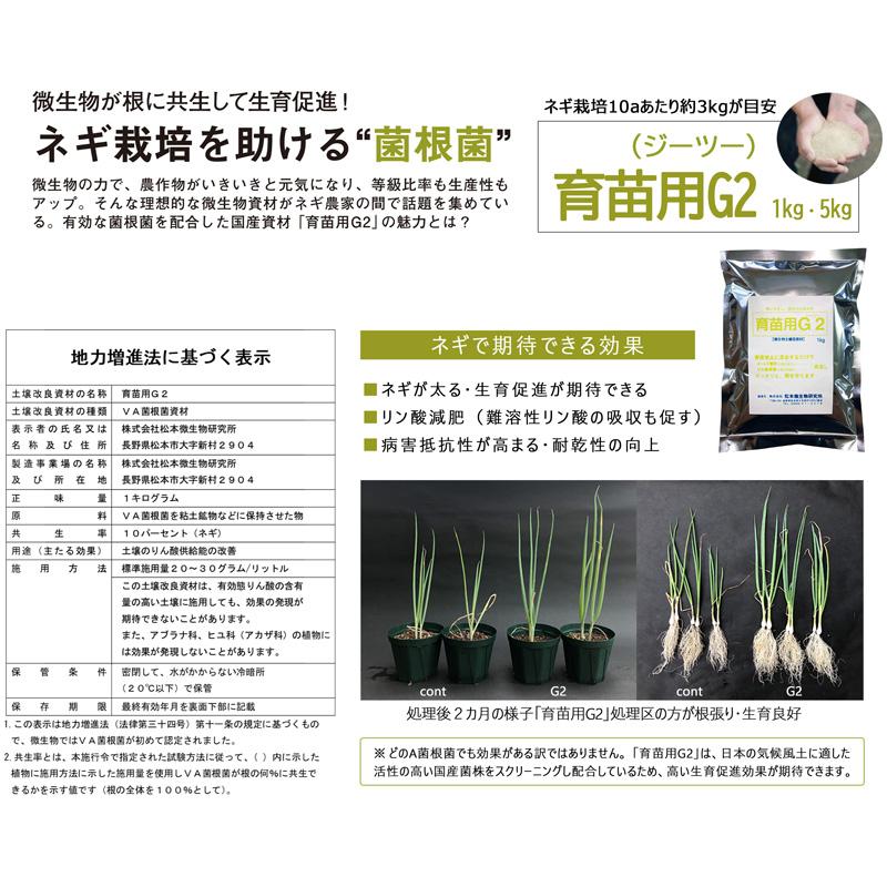 4袋 微生物土壌改良材 育苗用G2 5kg 松本微生物研究所 VA菌根菌 肥料