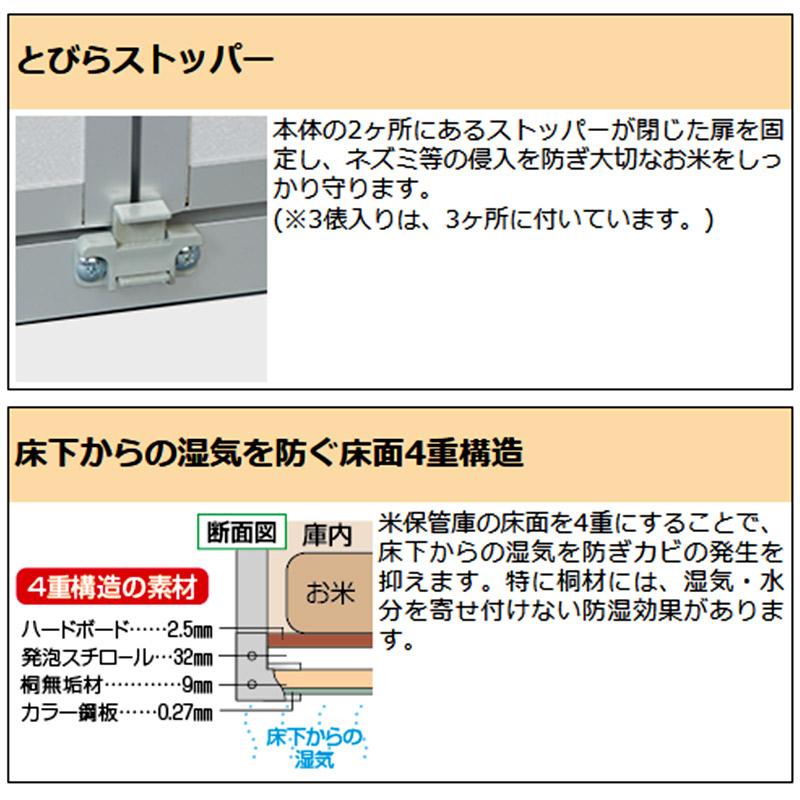 総桐米保管庫 6俵用 30kg入袋で12袋 FN-06 除湿換気ファン付 組立式