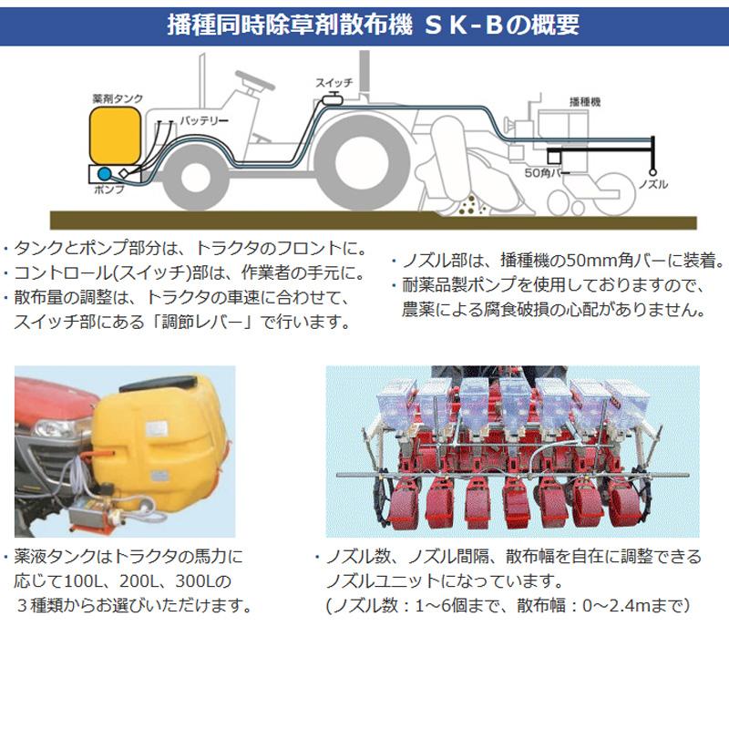 液剤 散布機 トラクタ 装着型 SK200B モーター トラクタに 簡単装着 畝 