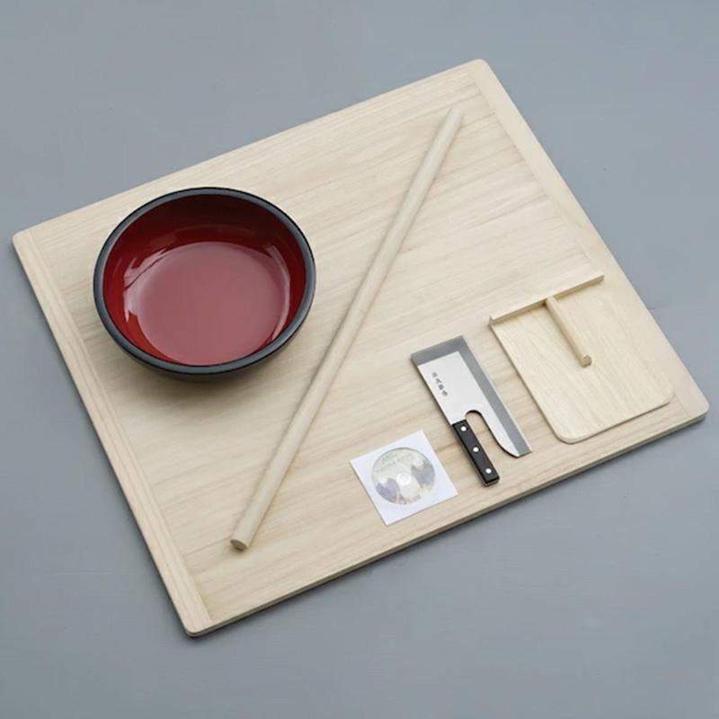 そば打ち五点セット L 36cmこね鉢 DVD付 めん台 80×90cm 22382 5~6人前