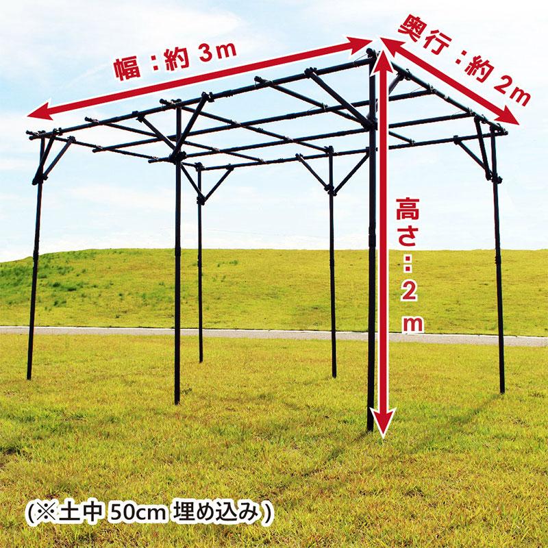 ガーデンアグリパイプ 果樹棚セット 2m×3m ブラウン 果樹棚 ガーデン 