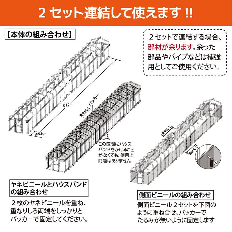ダイムハウス ドア付 4坪 扉 付 丈夫 組立簡単 家庭菜園 雨除け 保温