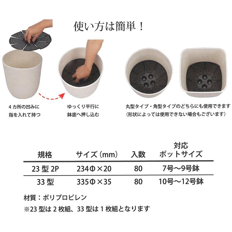 個人宅配送不可 160個 ピタッとスノコ 23型 2P 2枚組 ブラック アップルウェアー apple 直径234×20 7号 〜 9号 おしゃれ 黒 鉢 ポット タS 代引不可_2