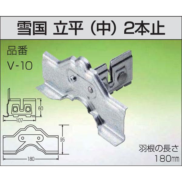 雪止金具 30個入 雪国 立平 中 2本止 V-10 ステン304 カラー2色 屋根用