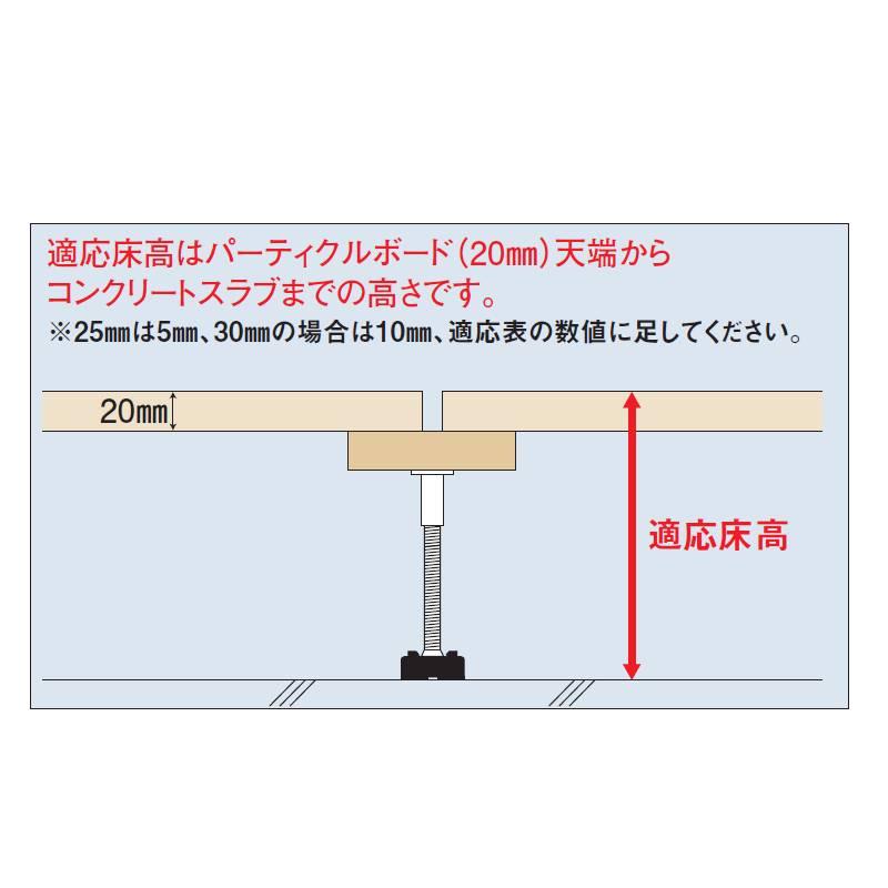 遮音タイプ支持脚 束 MF-135L45 80本入 適応床高 120-162 耐震性