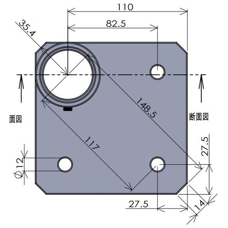 単管パイプ継手 ベース金具 重量用スクエア型ベース コーナー Z-15-1CB 5個入 野外専用 Zタイプ 48.6用単管ビス止めジョイント かん太 J工 産直 代引不可_5