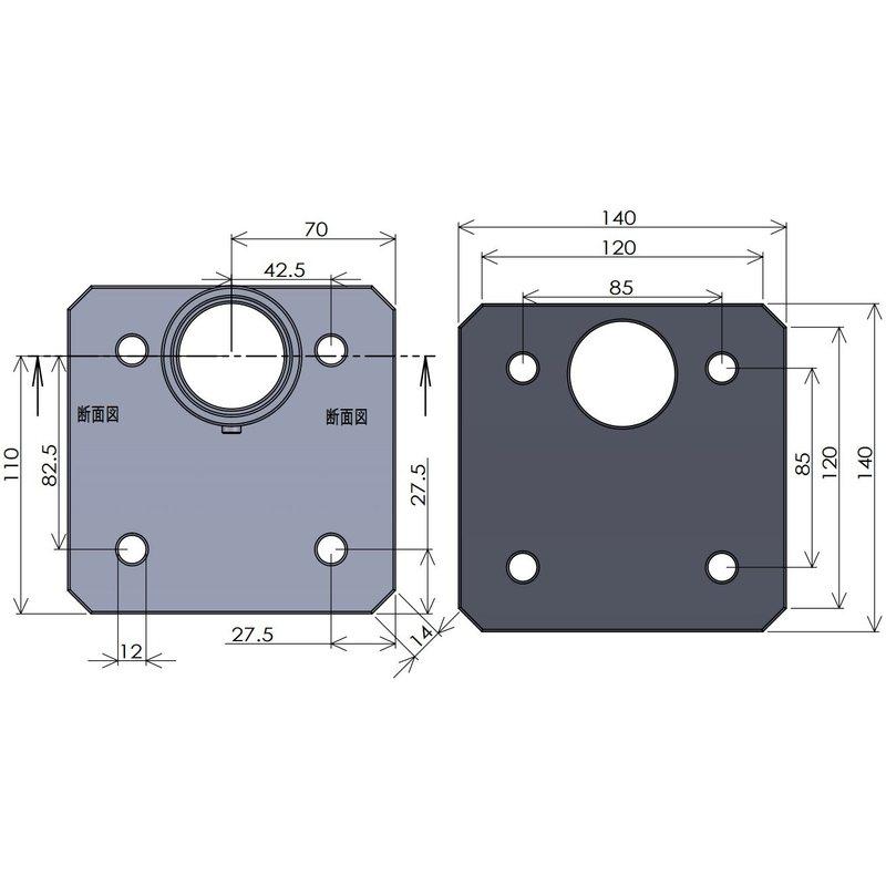 単管パイプ継手 ベース金具 重量用スクエア型ベース 偏心センター Z-15-1MB 5個入 野外専用 Zタイプ 48.6用単管ビス止めジョイント かん太 J工 産直 代引不可_5