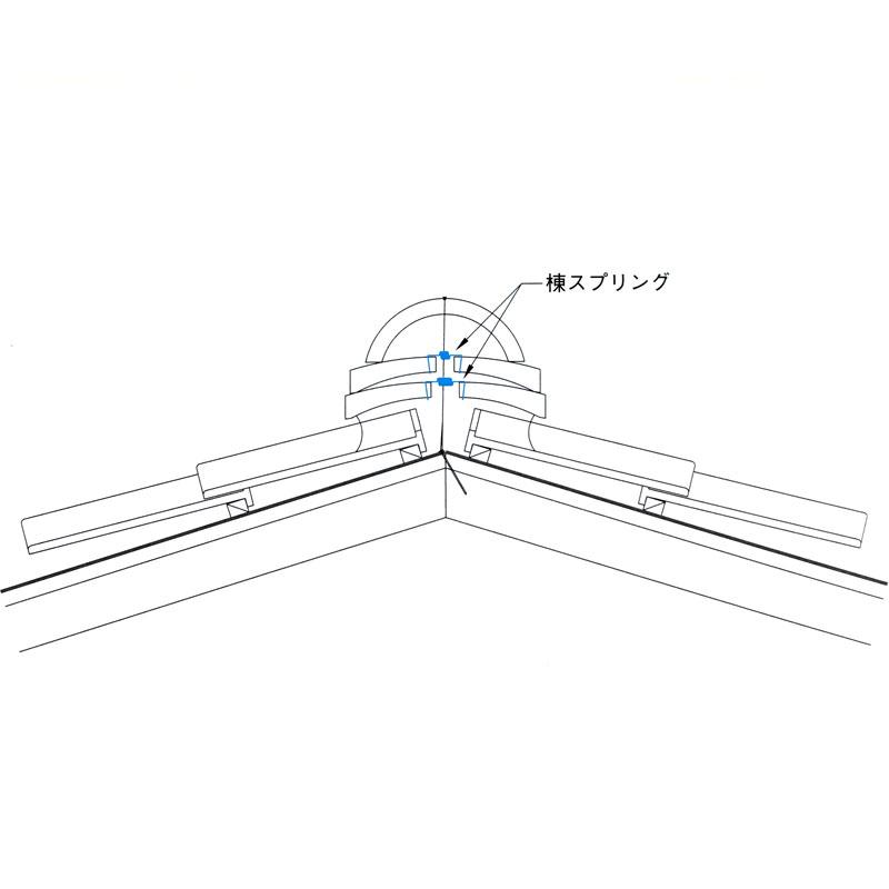 棟スプリング 100本入 中 61mm ステンレス 0416520  屋根 金具 大棟 瓦 のし番線 結ぶ手間 一発解消 スワロー 代引不可 代引不可｜plusyskenchiku｜02