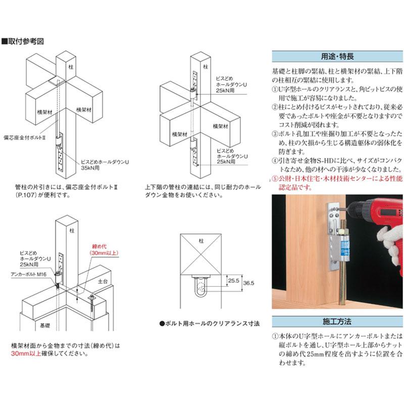 ビスどめホールダウンU 15kN AF4046 30枚入 筋交い 補強 ビスどめホールダウンU 15kN AF4046 30枚入 筋交い 補強