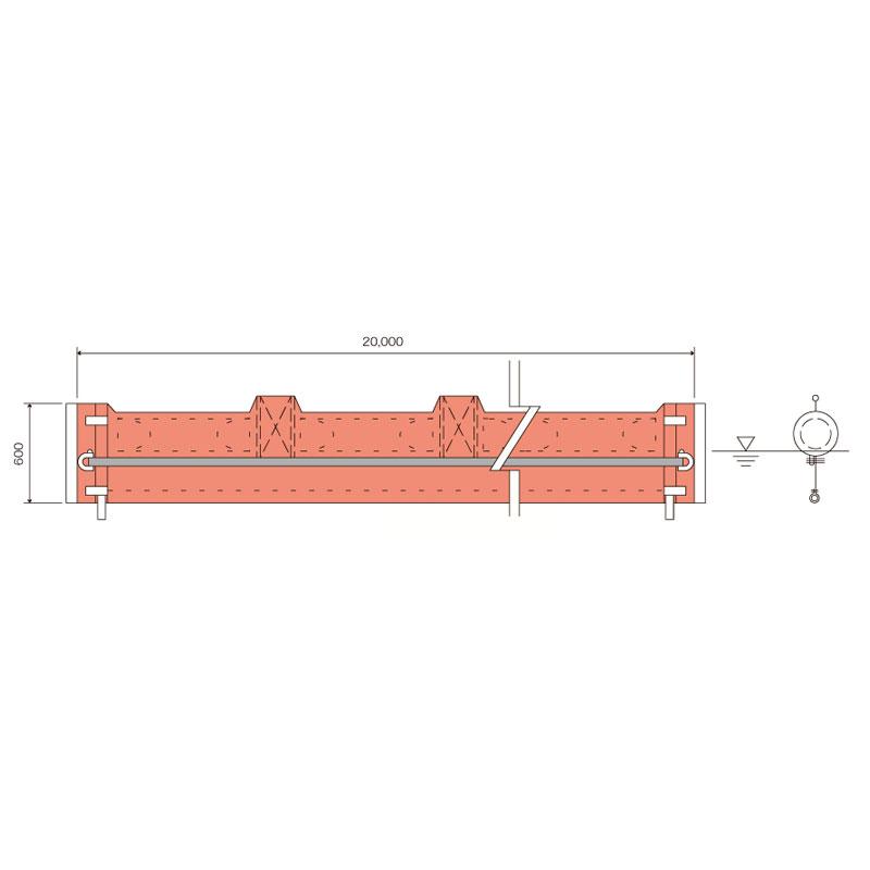 オイルフェンス A-OF-7 20m 国交省型式承認品 TK式ブルーシー 濁水 オイル 油処理 汚染 環境 対策 シB 個人宅配送不可 代引不可の画像